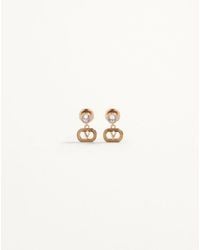 Valentino Garavani - Ovalette Metal And Swarovski Crystal Earrings - Lyst