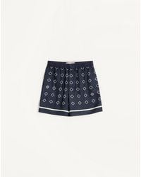 Valentino - Bermuda En Sergé De Soie À Imprimé Opticool Façon All-Over Homme - Lyst