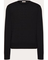Valentino - Crewneck Jumper In Viscose And Wool With Toile Iconographe Pattern - Lyst