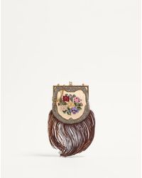 Valentino Garavani - ヴァレンティノ ガラヴァーニ ネルコート フェアリーテイルズ エンブロイダリー & フリンジ スモール クラッチ 女性 ナチュラル/マルチカラー/ブラウン - Lyst