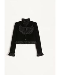 Valentino - サブレベルベット クロップドジャケット 女性 ブラック - Lyst