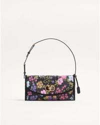 Valentino Garavani - Petit Sac Porté Épaule Devain En Tissu Moiré Papier Floral Femme - Lyst