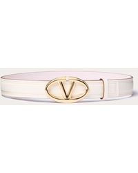Valentino Garavani - The Bold Edition Vlogo Shiny Calfskin Belt 30 Mm - Lyst