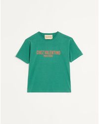Valentino - Cotton T-Shirt With Chez Print - Lyst