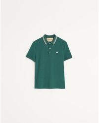 Valentino - Camisa Polo De Piqué De Algodón Con Parche Del Vlogo Hombre - Lyst