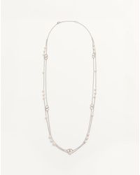 Valentino Garavani - Vlogo Signature Metal Necklace With Swarovski Pearls - Lyst