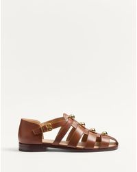 Valentino Garavani - Studshield Fisherman Calfskin Sandal - Lyst