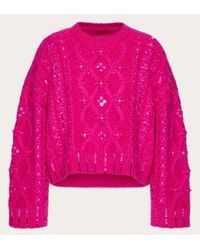 Valentino - Embroidered Mohair Wool Jumper - Lyst