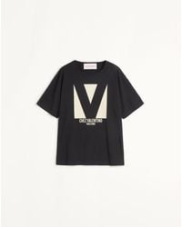 Valentino - Jersey Cotton T-Shirt With Chez Print - Lyst