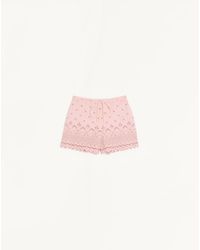 Valentino - Sangallo Shorts With Fleur A Jours Daisy Pattern 36 - Lyst