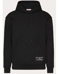 Valentino - Technical Cotton Sweatshirt With Hood And Maison Tailoring Label - Lyst