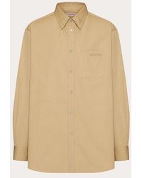 Valentino - Long Sleeve Cotton Shirt With Embroidery - Lyst