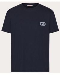 Valentino - T-shirt in cotone con patch vlogo signature - Lyst