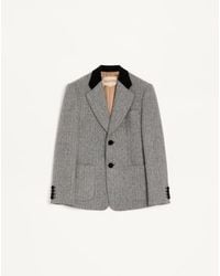 Valentino - シェブロンパターン ウール シングルブレスト ジャケット - Lyst