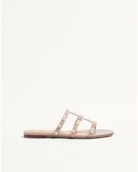 Valentino Garavani - Rockstud Flat Slide Sandal - Lyst