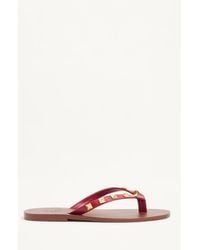 Valentino Garavani - Rockstud Calfskin Thong Sandal 05Mm 35.5 - Lyst