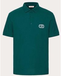 Valentino - Cotton Piqué Polo Shirt With Vlogo Signature Patch - Lyst