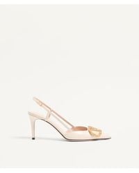 Valentino Garavani - Vlogo Signature Slingback Calfskin Pump With Jewel Logo 80Mm 35.5 - Lyst