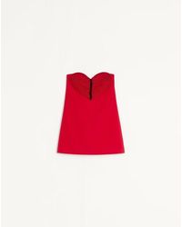 Valentino - Embroidered Crepe Couture Short Dress - Lyst