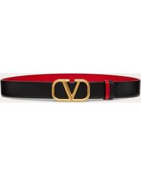Valentino Garavani - Reversible Vlogo Signature Belt In Glossy Calfskin 30 Mm - Lyst