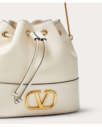 mini bucket bag in nappa with vlogo signature chain