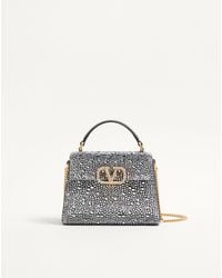 Valentino Garavani - Mini Vsling Handbag With Rhinestones And Jewel Logo - Lyst