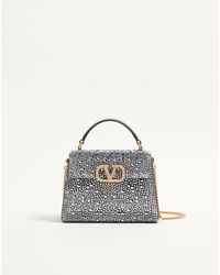 Valentino Garavani - Mini Vsling Handbag With Rhinestones And Jewel Logo - Lyst