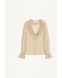 Valentino - Light Georgette Shirt With Plusdepois Print 38 - Lyst