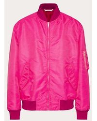 Valentino - ナイロン ボンバージャケット おとこ Pink Pp - Lyst