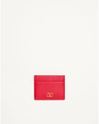 Valentino Garavani - Vlogo Signature Grainy Calfskin Card Holder - Lyst