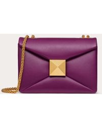 Valentino Garavani micro One Stud crystal embellished bag, Purple