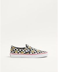Valentino Garavani - Zapatilla Sin Cordones Y Vans De Tela Con Estampado Le Chat De La Maison Y Vlogo Checkerboard Hombre - Lyst