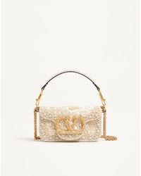 Valentino Garavani - Locò Small Embroidered Shoulder Bag With Jewel Logo - Lyst