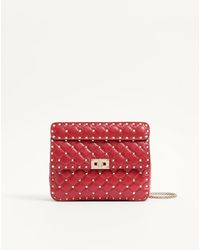 Valentino Garavani - Medium Nappa Rockstud Spike Bag Rosso - Lyst