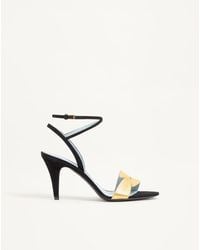Valentino Garavani - Foliefoliage Suede Sandal 85Mm 35.5 - Lyst