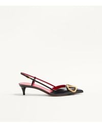 Valentino Garavani - Vlogo Signature Calfskin Slingback Pump 40Mm 34.5 - Lyst