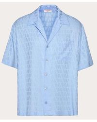 Valentino - Silk Bowling Shirt With Toile Iconographe Pattern - Lyst
