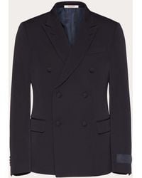Valentino - Double-breasted Wool Jacket With Maison Tailoring Label - Lyst
