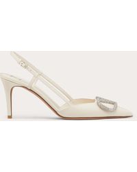Vlogo Glow Laminated Nappa Slingback Pump 80 Mm / 3.15 In. for Woman in  Platinum