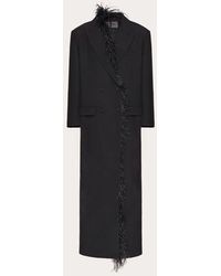 Valentino - Embroidered Dry Tailoring Wool Coat - Lyst