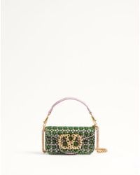 Valentino Garavani - Petit Sac Porté Épaule Locò Brodé Avec Logo Bijou Femme - Lyst