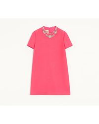 Valentino - Embroidered Crepe Couture Short Dress 36 - Lyst