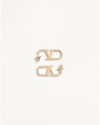 Valentino Garavani - Vlogo Signature Metal And Swarovski Crystal Earrings - Lyst