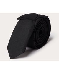 Valentino Garavani - Valentie Tie In Wool And Silk With Flower Embroidery - Lyst