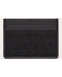 Valentino Garavani - Toile Iconographe Card Holder In Technical Fabric With Leather Details - Lyst