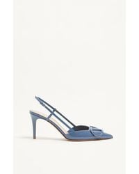 Valentino Garavani - Vlogo Signature Patent Leather Slingback Pump 80Mm 34.5 - Lyst