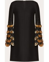 Valentino Embroidered Crepe Couture Dress - Black