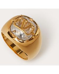 Valentino Garavani - Vlogo Signature Metal And Swarovski® Crystal Ring - Lyst