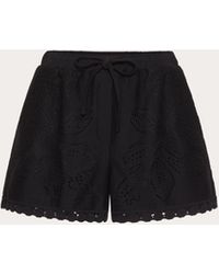 Valentino - Shorts In Cotton Guipure Jardin Plat - Lyst