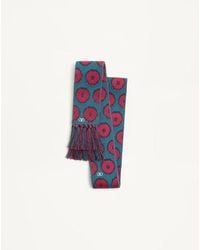 Valentino Garavani - アンティーブ コットン フリンジ付きスカーフ おとこ レッド/ブルー - Lyst